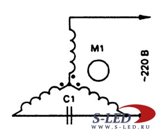 Схема подключения трехфазного двигателя к однофазной цепи
