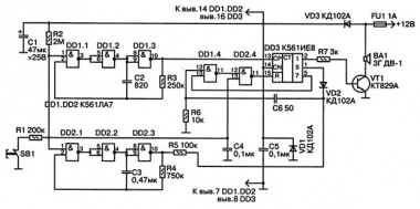 Схема двухтонального мелодичного сигнализатора