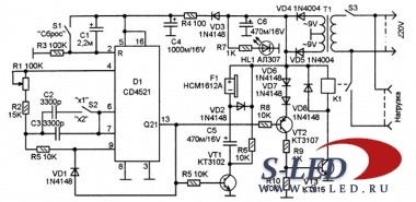 Схема бытового таймера