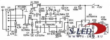 Схема УКВ-ЧМ приемника на базе FM-тюнера