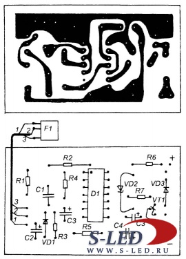 Схема инфракрасного выключателя