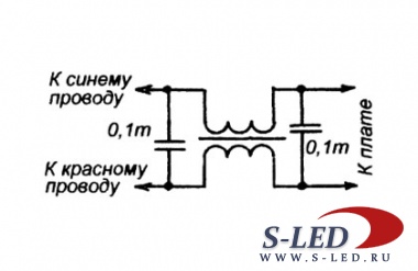 Схема фильтра помех для тахометра