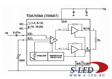 Микросхема УМЗЧ TDA7056A/AT