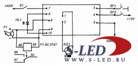 Схема сигнализации на одной логической микросхеме