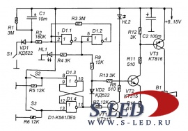 Схема устройства управления звуковой сиреной