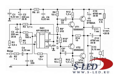 Схема экономичного усилителя мощности