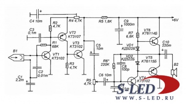 Схема транзисторного усилителя