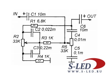 Схема регулятора тембра