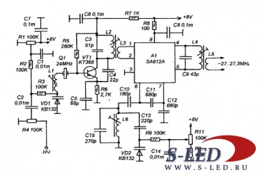 Схема синтезатора для СВ-радиостанции