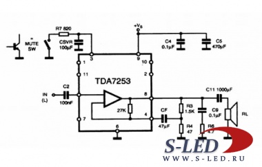 Микросхема УМЗЧ TDA7253