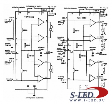 Микросхема УМЗЧ TDA1555Q