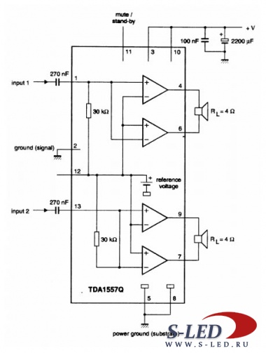 Микросхема УМЗЧ TDA1557Q