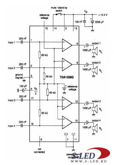 Микросхема УМЗЧ TDA1558Q