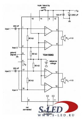 Микросхема УМЗЧ TDA1558Q