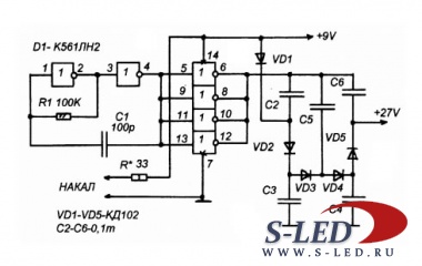 Схема источника питания индикатора