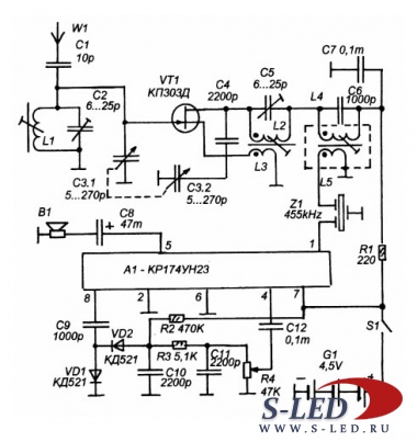 Схема коротковолнового радиоприемника