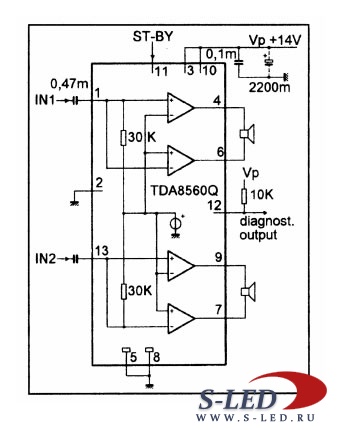 Микросхема УМЗЧ TDA8560Q