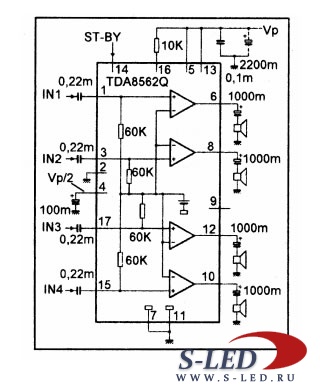 Микросхема УМЗЧ TDA8562Q