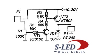 Схема устройств на фотореле