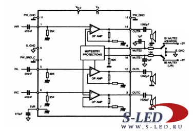 Микросхема УМЗЧ TDA7497