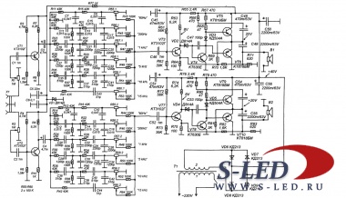 Схема Hi-Fi стереоусилителя на транзисторах