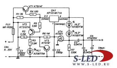 Схема стабилизатора напряжения с низким потреблением тока