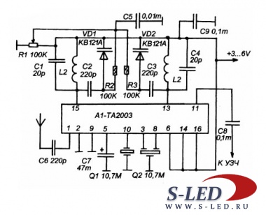 УКВ-ЧМ приемный тракт на микросхеме ТА2003