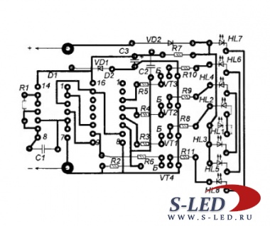 Схема светодиодной линии