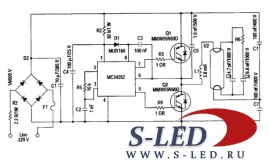 Схема источника питания флуоресцентных ламп