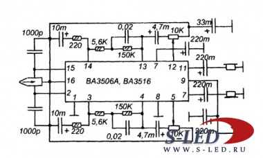 Микросхема УМЗЧ BA3506A, BA3516