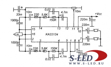 Микросхема УМЗЧ KA22134