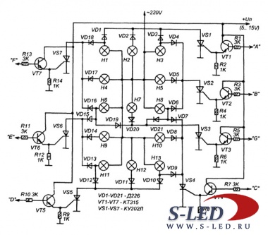 Схема табло на микросхеме К176