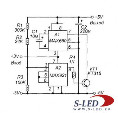 Схема преобразователя 3V / 5V