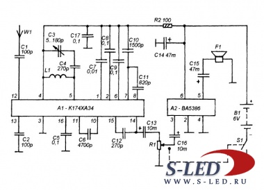 Схема УКВ-приемника &quot;Юность&quot;
